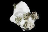 Cubic Pyrite Crystal Cluster with Quartz & Calcite - Peru #167688-1